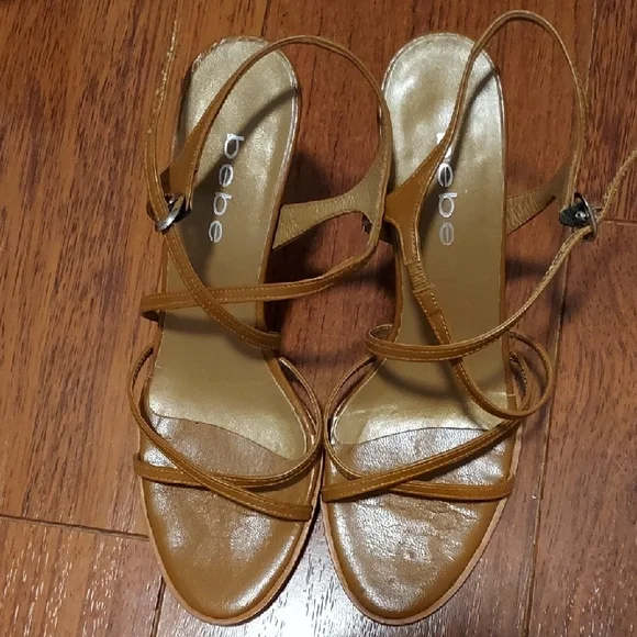 Bebe Tan Strappy Women's Sandals - Picture 1 of 3